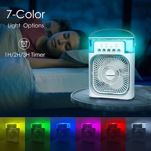 Portable Air Cooler Fan with Water Tank and USB Charging - Mini Air Conditioner for Personal Cooling, Humidifier, and Air Purifier, Perfect for Home, Office, or Outdoor Use - Image 3