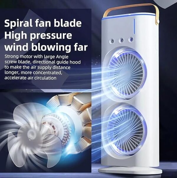 Portable Air Cooler Fan with Water Tank and USB Charging – Mini Air Conditioner for Personal Cooling, Humidifier, and Air Purifier - Image 5
